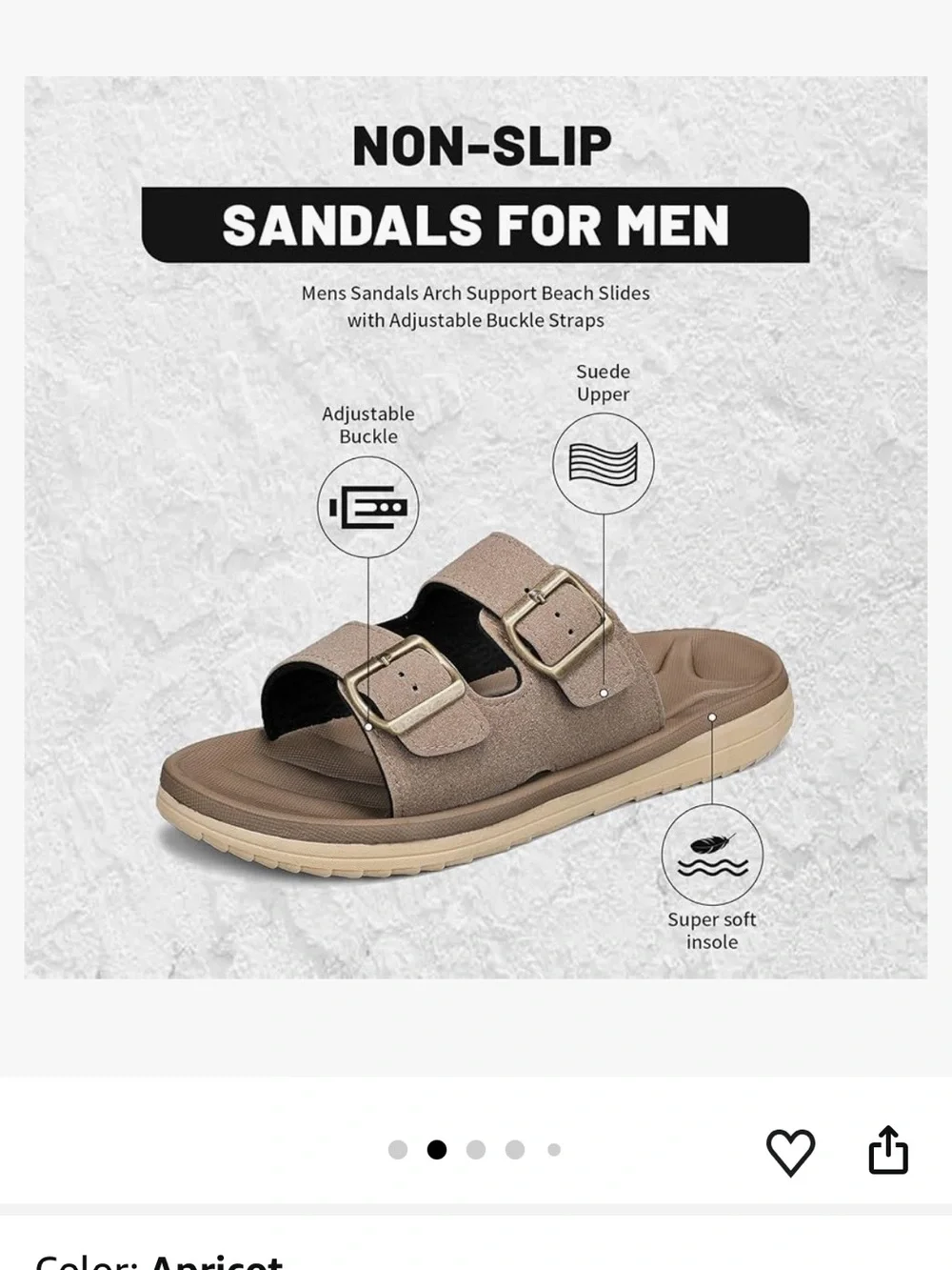 Men's Double-Buckle Slide Sandals - Taupe